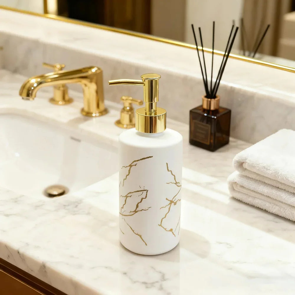 Dispenser - Glass Golden Marble