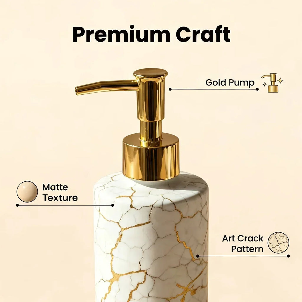 Dispenser - Glass Golden Marble