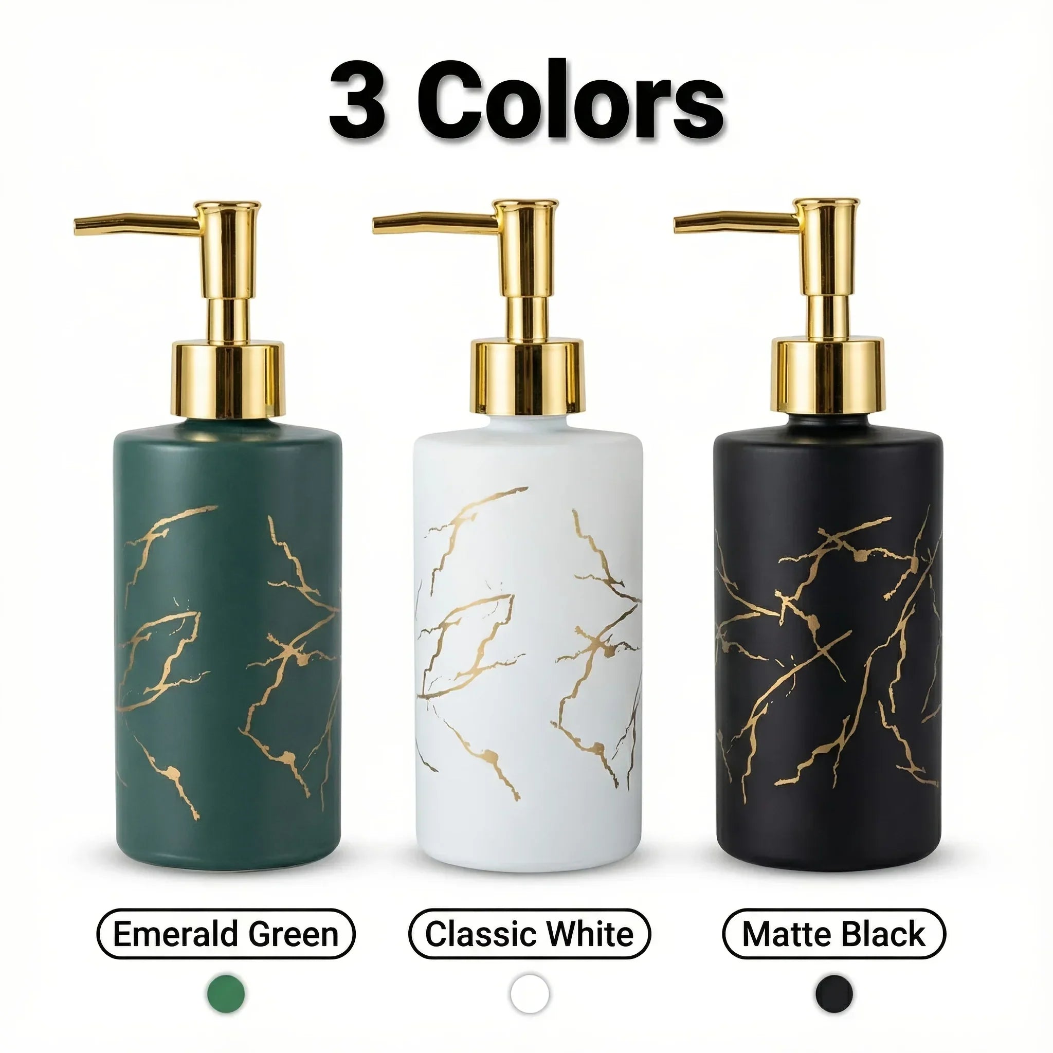 Dispenser - Glass Golden Marble