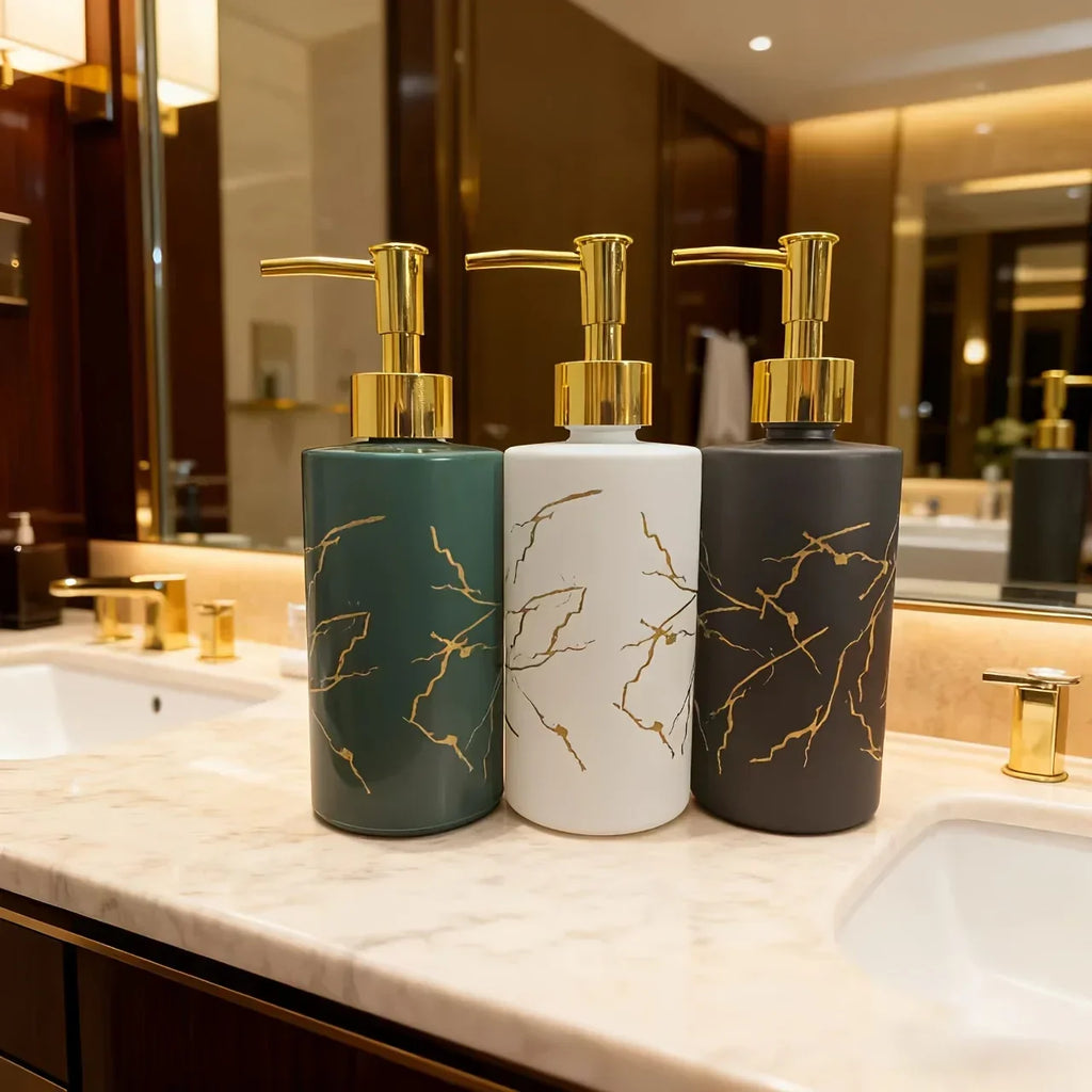 Dispenser - Glass Golden Marble