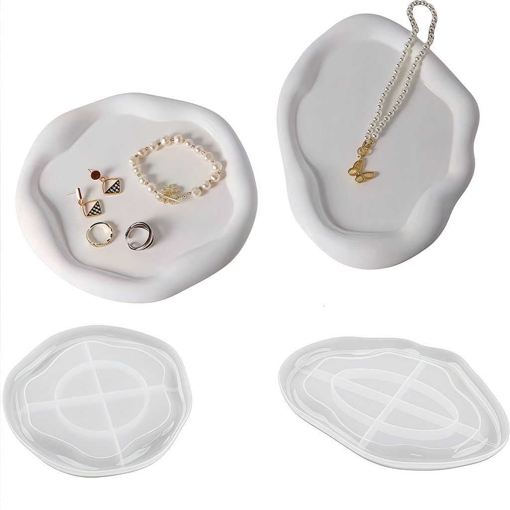 [DIY Silicone Mold] 2pcs Modern Silicone Mold | Irregular Cloud Tray for Epoxy Resin, Clay, Cement Plaster, Jewelry Display, DIY Crafts, Home Decoration House Of Avana