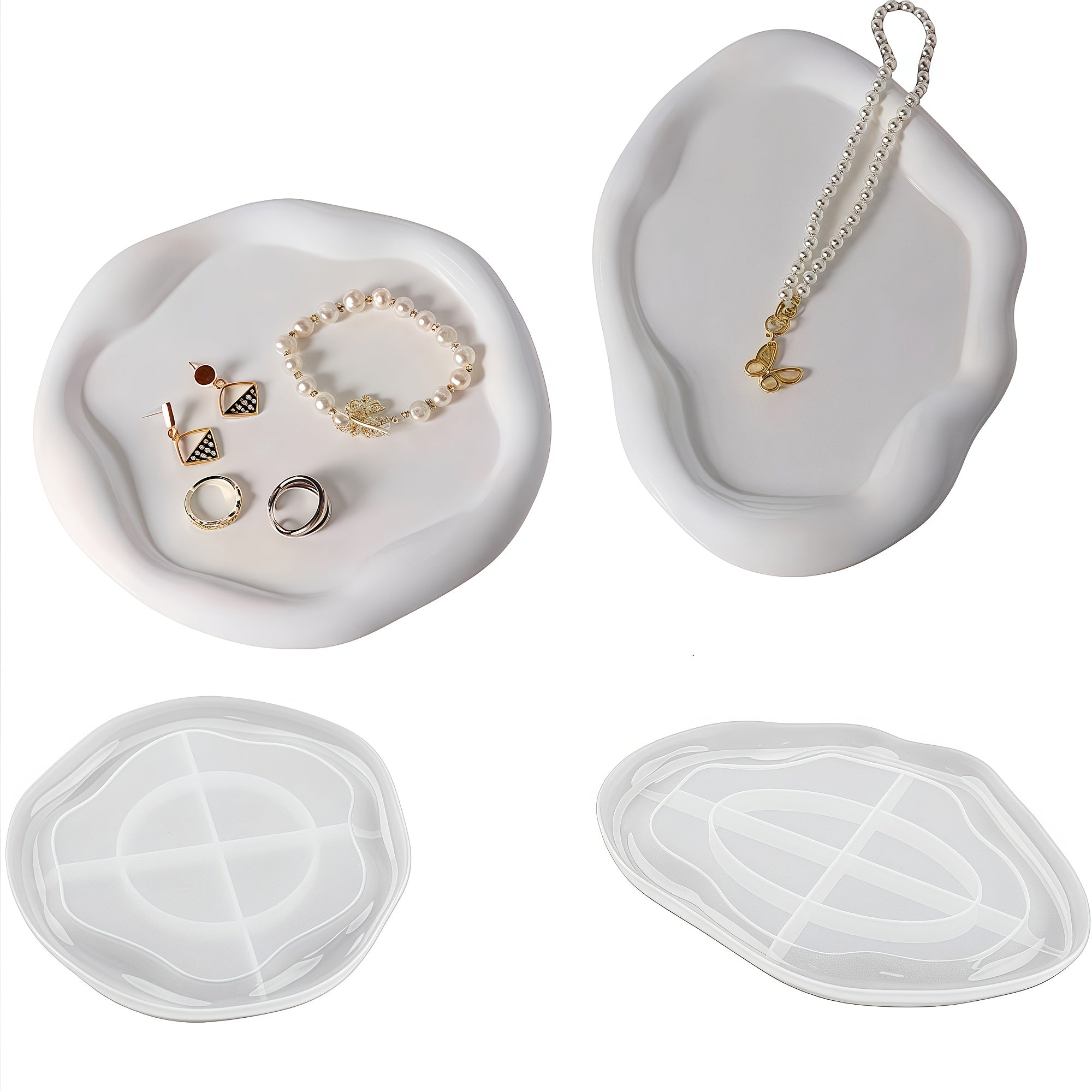 [DIY Silicone Mold] 2pcs Modern Silicone Mold | Irregular Cloud Tray for Epoxy Resin, Clay, Cement Plaster, Jewelry Display, DIY Crafts, Home Decoration House Of Avana