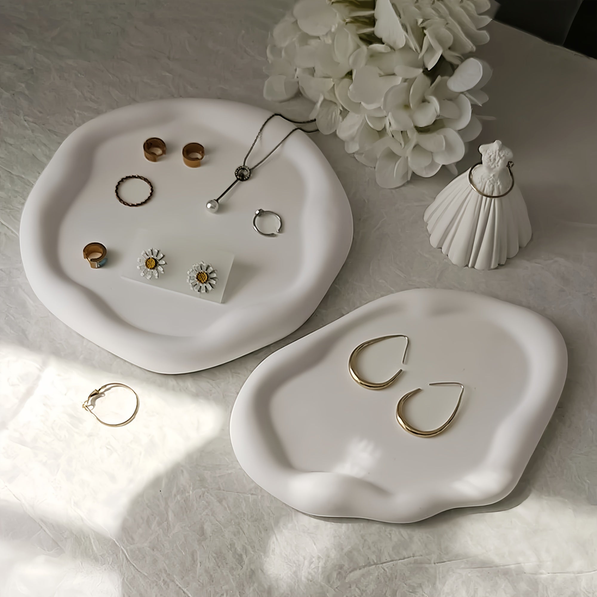 [DIY Silicone Mold] 2pcs Modern Silicone Mold | Irregular Cloud Tray for Epoxy Resin, Clay, Cement Plaster, Jewelry Display, DIY Crafts, Home Decoration House Of Avana