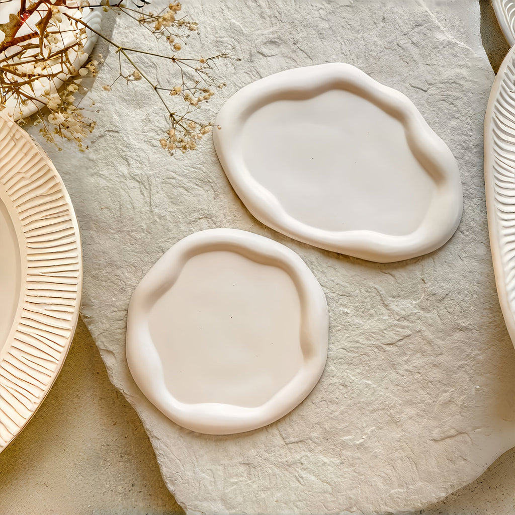 [DIY Silicone Mold] 2pcs Modern Silicone Mold | Irregular Cloud Tray for Epoxy Resin, Clay, Cement Plaster, Jewelry Display, DIY Crafts, Home Decoration House Of Avana