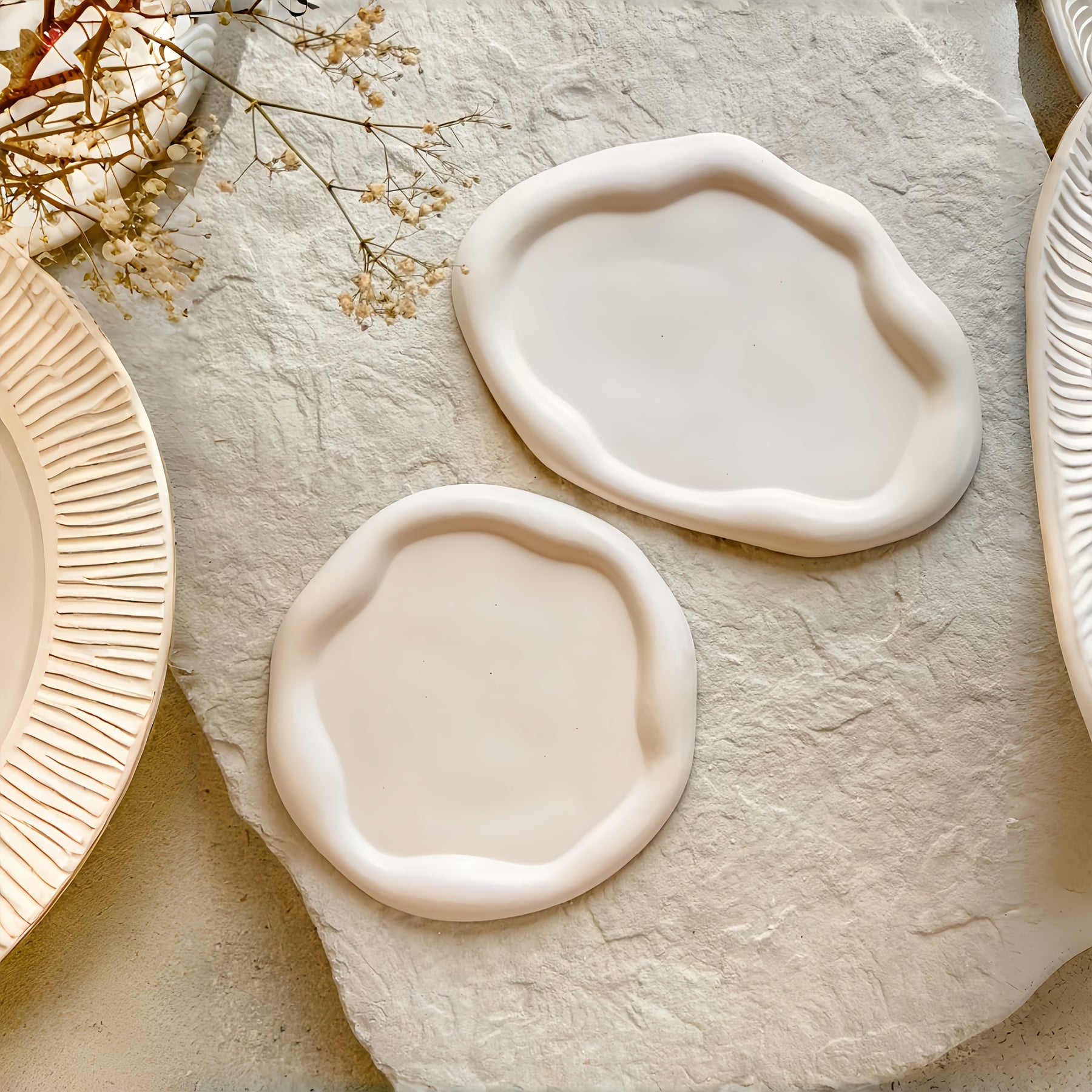 [DIY Silicone Mold] 2pcs Modern Silicone Mold | Irregular Cloud Tray for Epoxy Resin, Clay, Cement Plaster, Jewelry Display, DIY Crafts, Home Decoration House Of Avana