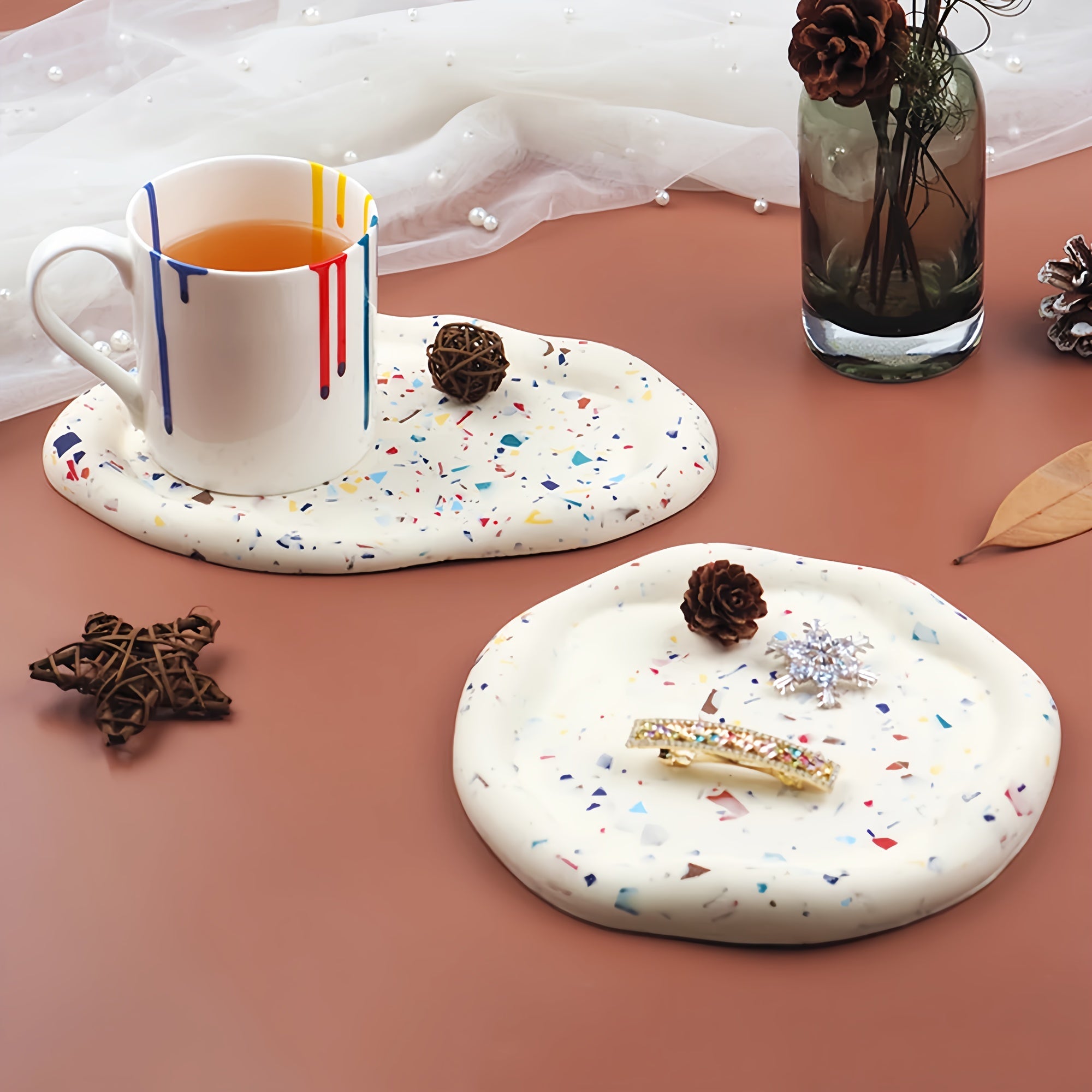 [DIY Silicone Mold] 2pcs Modern Silicone Mold | Irregular Cloud Tray for Epoxy Resin, Clay, Cement Plaster, Jewelry Display, DIY Crafts, Home Decoration House Of Avana