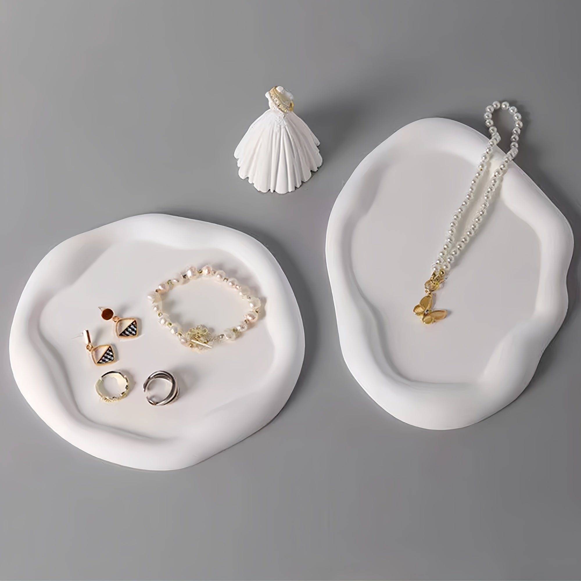 [DIY Silicone Mold] 2pcs Modern Silicone Mold | Irregular Cloud Tray for Epoxy Resin, Clay, Cement Plaster, Jewelry Display, DIY Crafts, Home Decoration House Of Avana