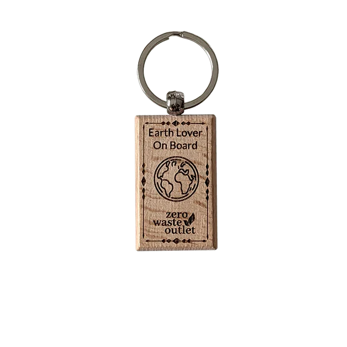 "Don't Forget Reusable Bags" Wooden Keychain Zero Waste Outlet