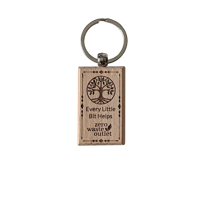 "Don't Forget Reusable Bags" Wooden Keychain Zero Waste Outlet