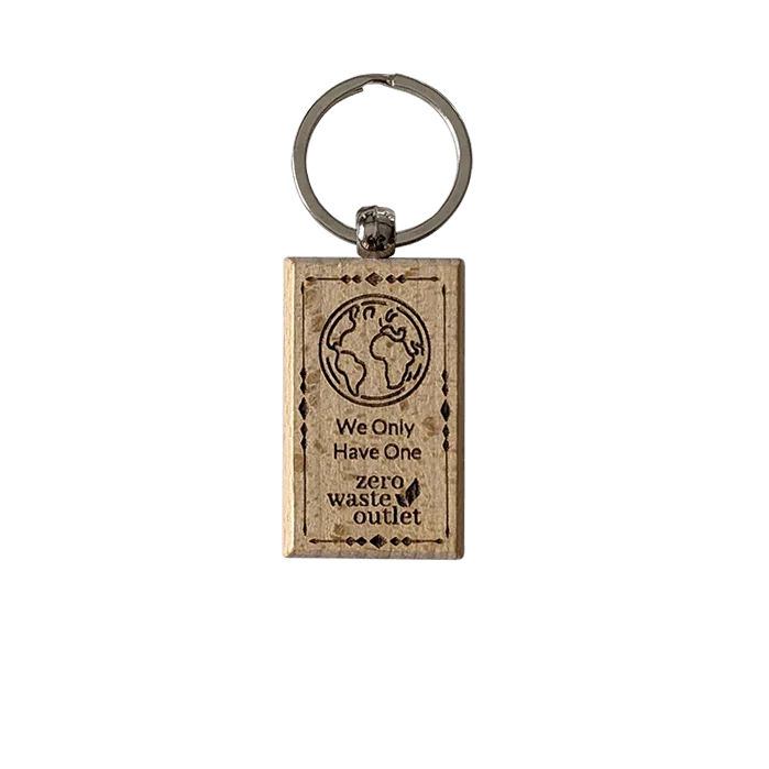 "Don't Forget Reusable Bags" Wooden Keychain Zero Waste Outlet