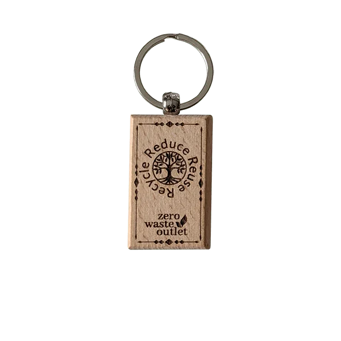 "Don't Forget Reusable Bags" Wooden Keychain Zero Waste Outlet