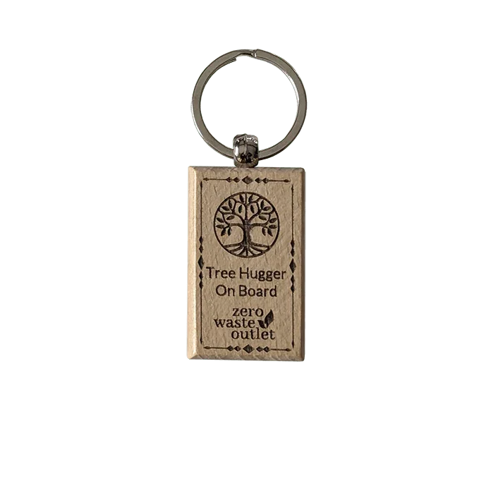 "Don't Forget Reusable Bags" Wooden Keychain Zero Waste Outlet