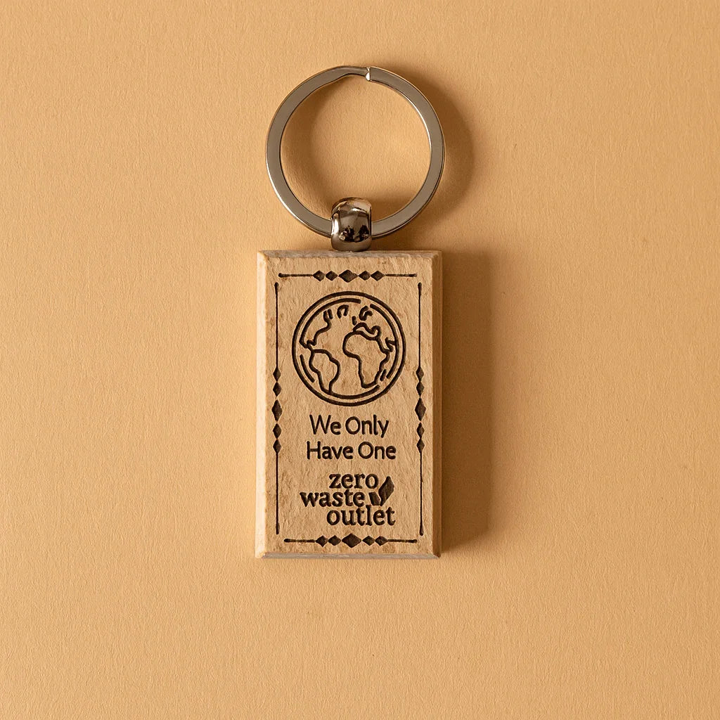 "Don't Forget Reusable Bags" Wooden Keychain Zero Waste Outlet