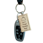 "Don't Forget Reusable Bags" Wooden Keychain Zero Waste Outlet