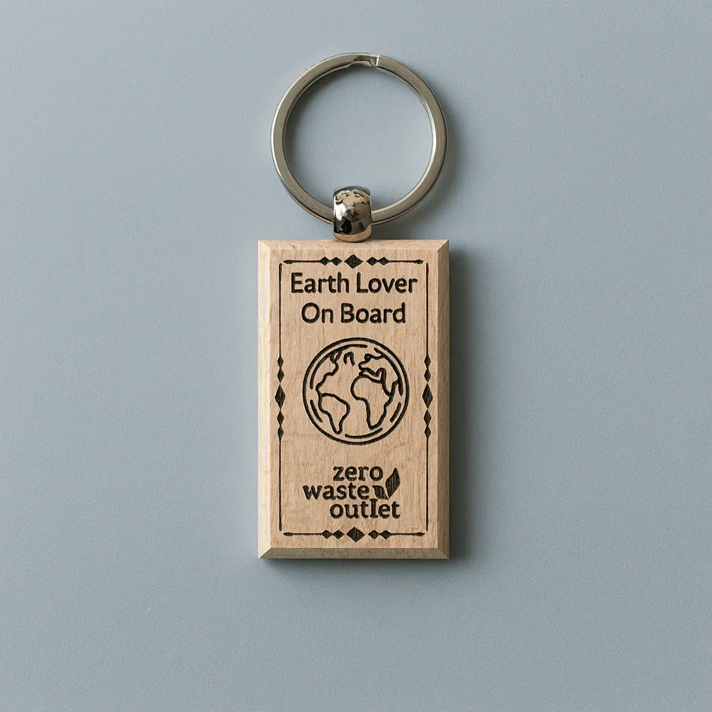 "Don't Forget Reusable Bags" Wooden Keychain Zero Waste Outlet