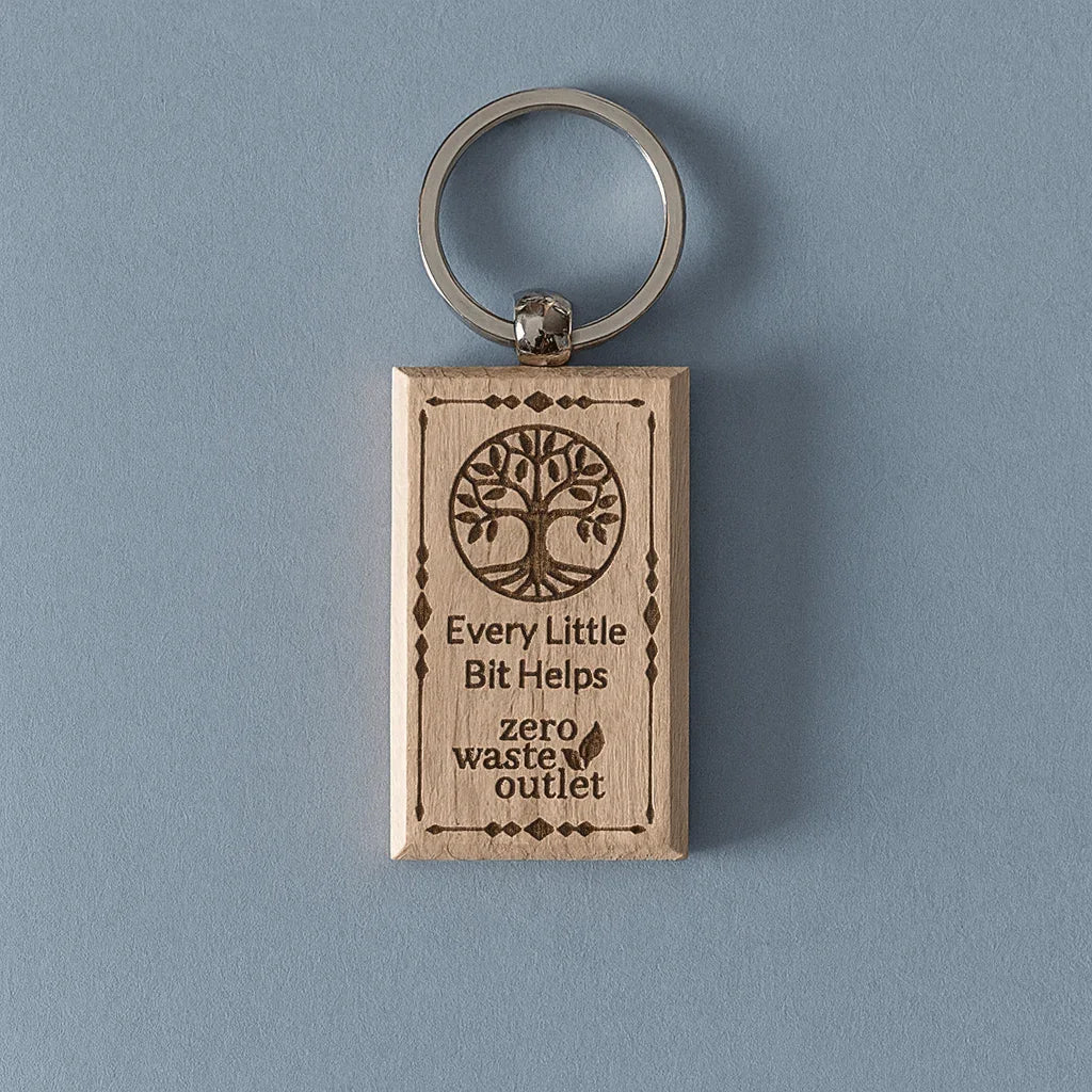 "Don't Forget Reusable Bags" Wooden Keychain Zero Waste Outlet