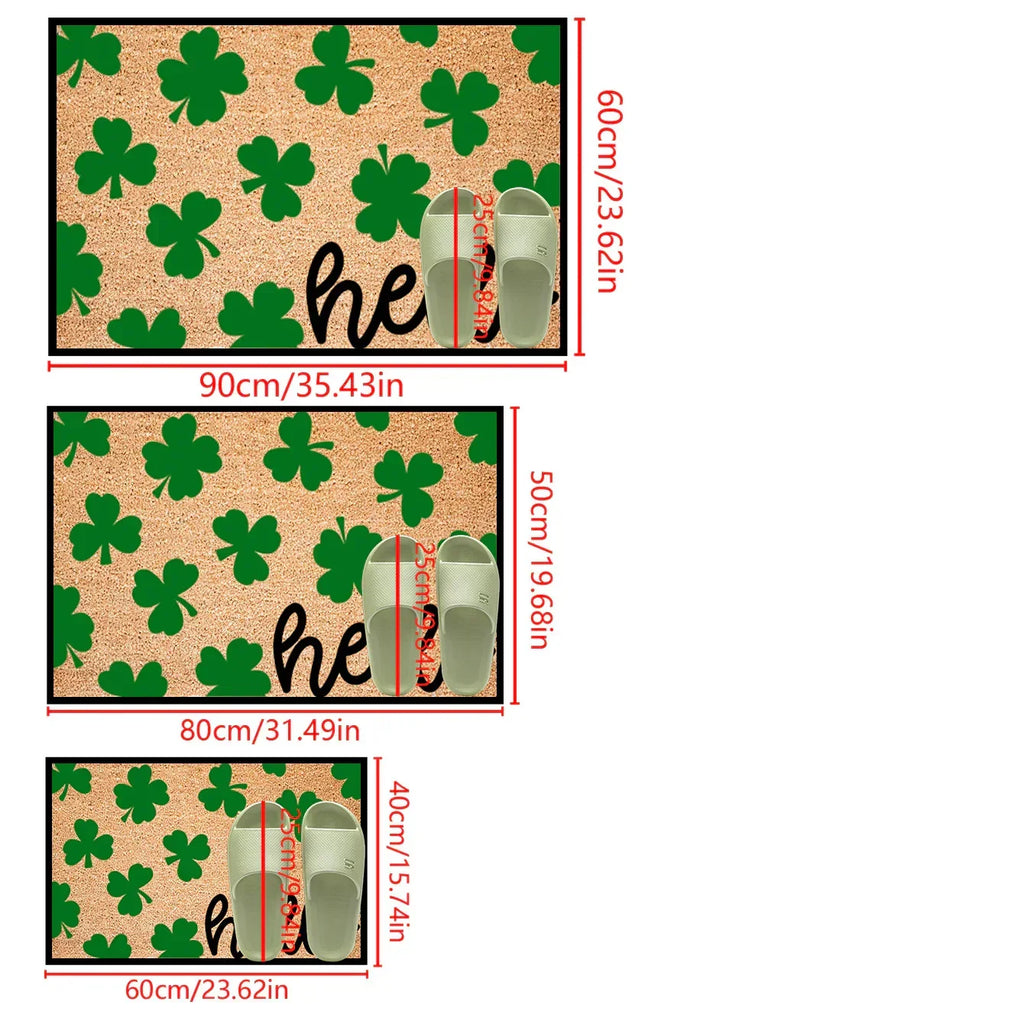 Door Mat - Non-Slip Polyester Green