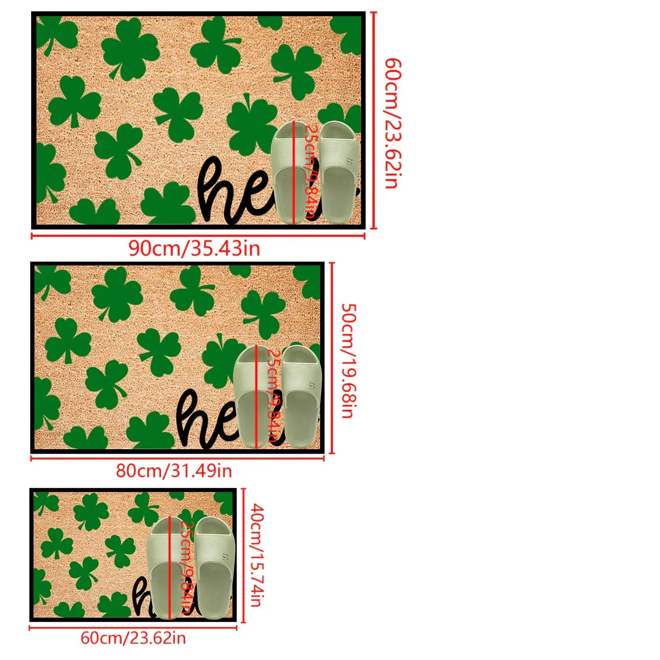 Door Mat - Non-Slip Polyester Green