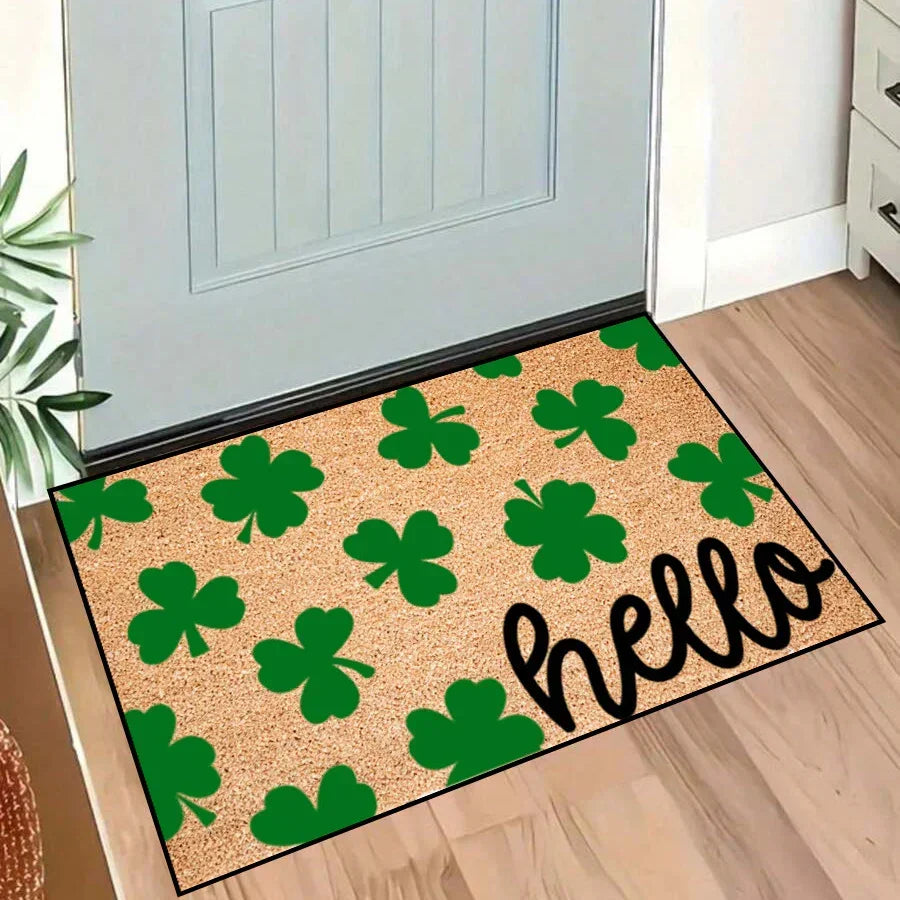 Door Mat - Non-Slip Polyester Green