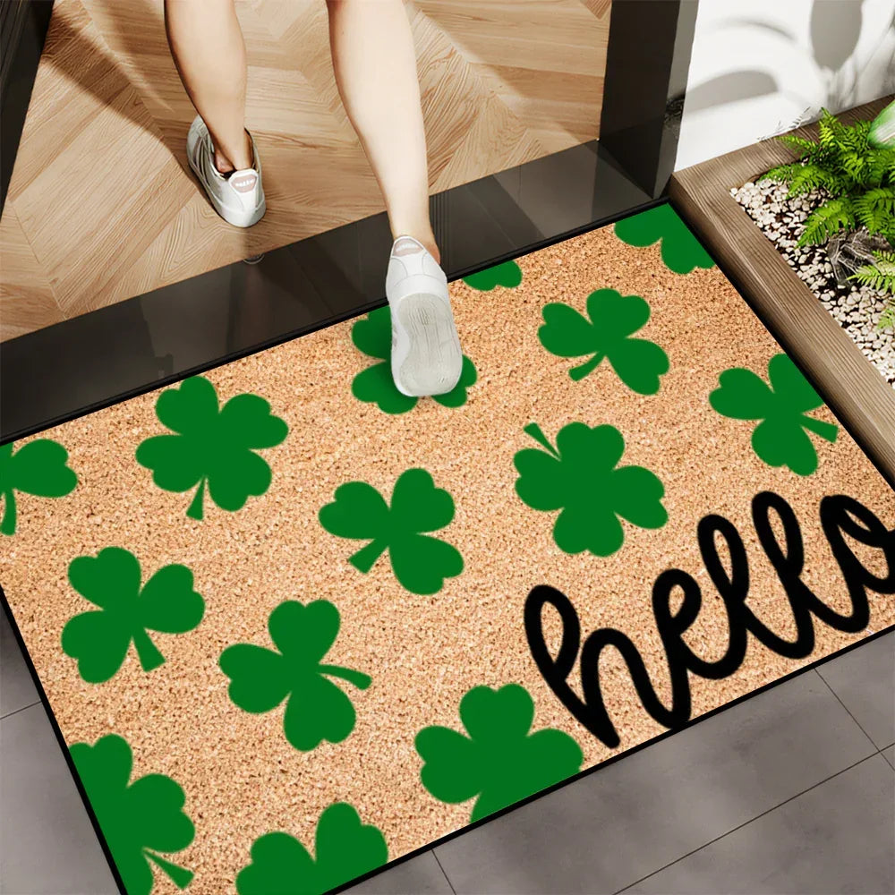 Door Mat - Non-Slip Polyester Green