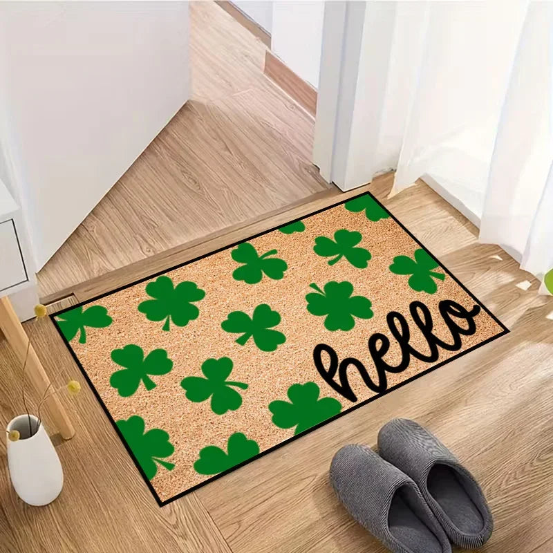 Door Mat - Non-Slip Polyester Green