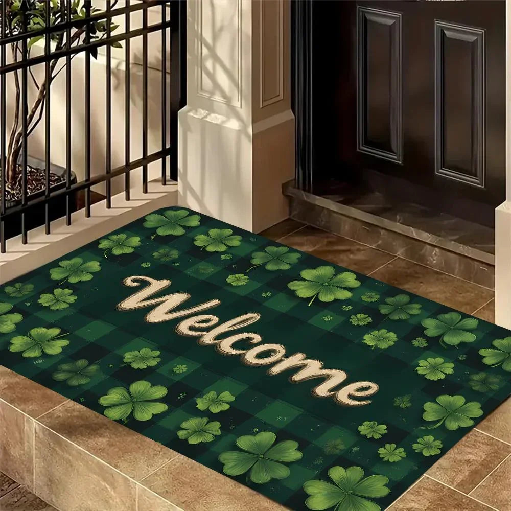 Doormat - Soft Flannel Green Rectangular