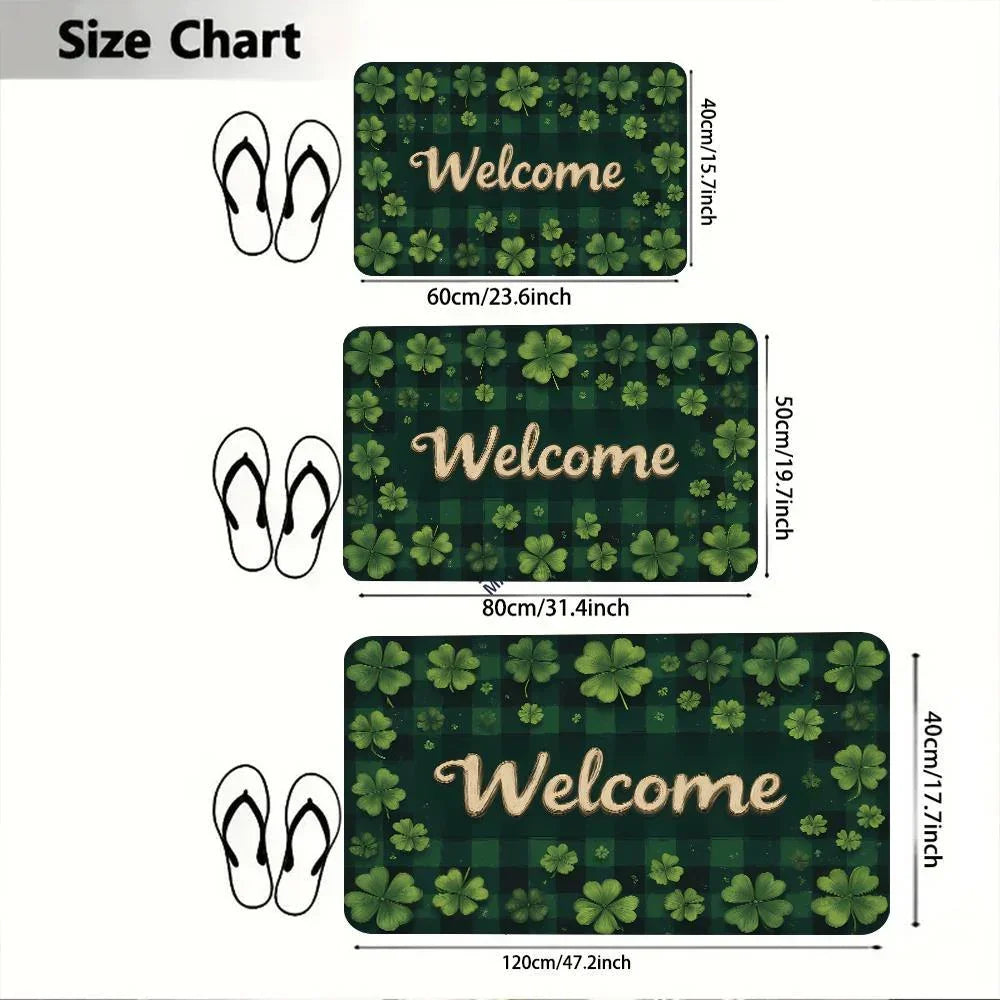 Doormat - Soft Flannel Green Rectangular