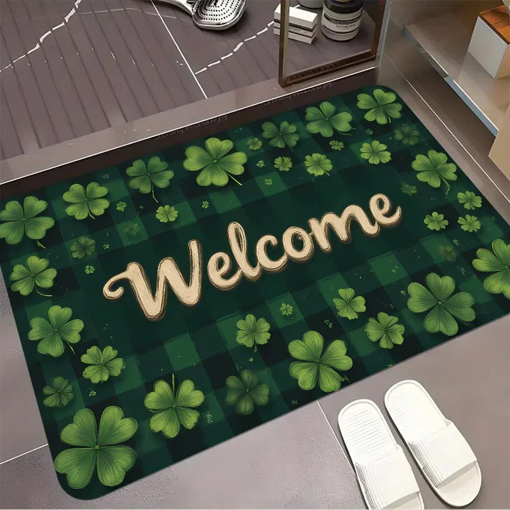Doormat - Soft Flannel Green Rectangular