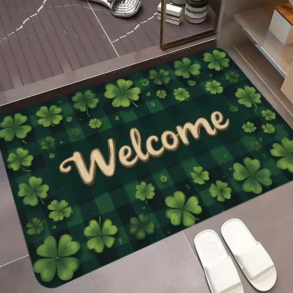 Doormat - Soft Flannel Green Rectangular