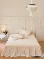 Double Lace Coquette Ruffle Bedding Set / Baby Pink Ever Lasting