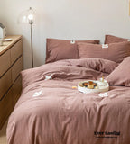 Double Layered Embroidered White Bedding Set / Broccoli Ever Lasting
