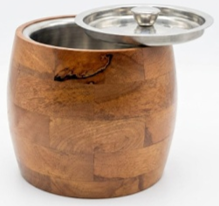 mango wood ice box wooden cooler natural finish kitchen entertaining
