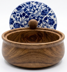 small mango wood chapati box roti keeper wooden food storage box