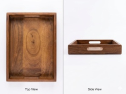 medium rectangular wooden serving tray mango wood natural finish