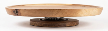 mango wood lazy susan turntable wooden rotating tray enamel kitchen