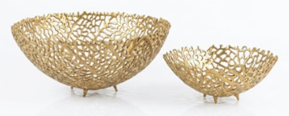 gold finish aluminum metal fruit basket decorative kitchen fruit holder