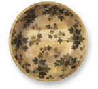 leaf shape transparent enamel mango wood bowl wooden decorative bowl