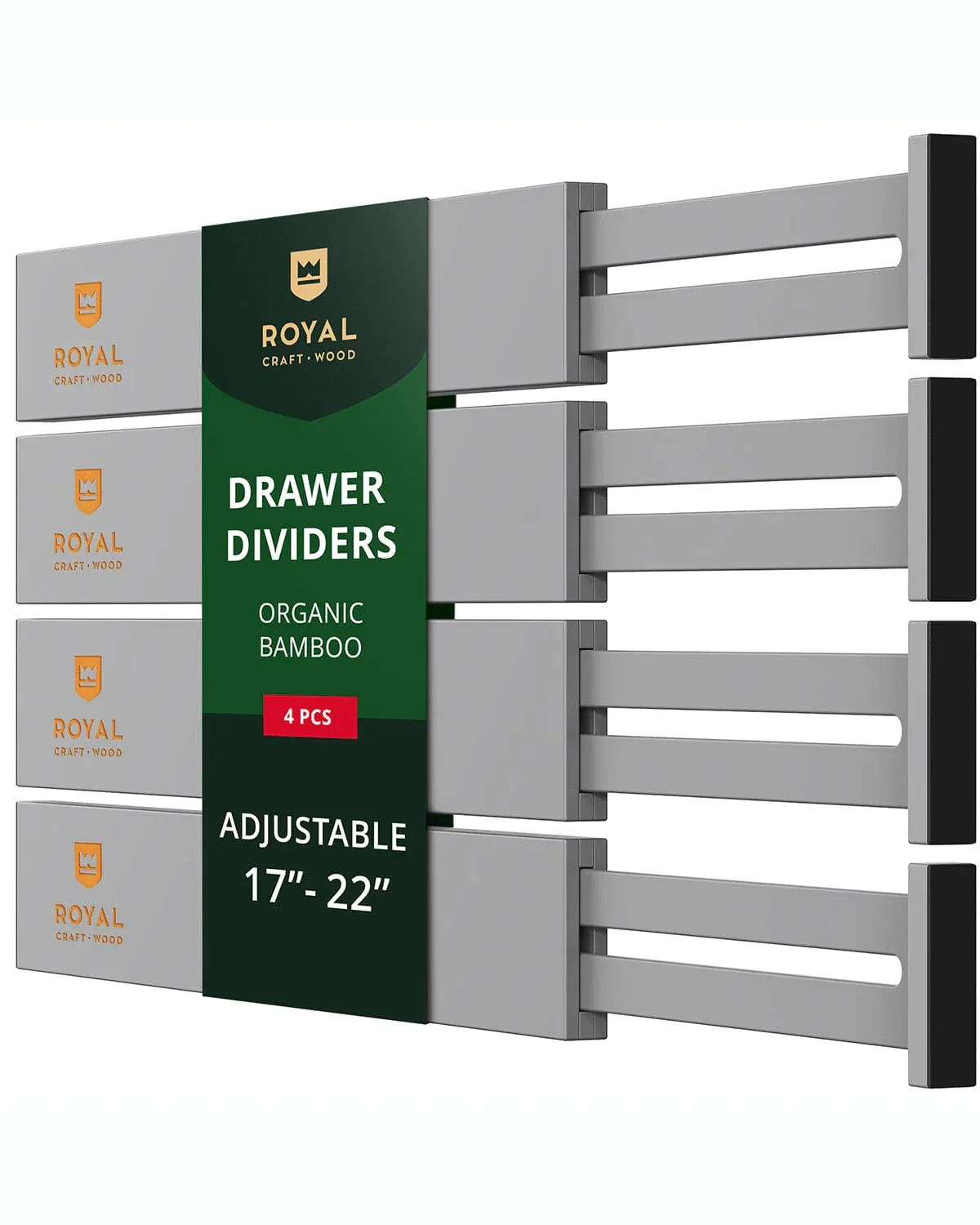 Drawer Dividers 22”, Gray Royal Craft Wood