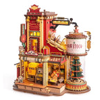 ROKR Dream Gift Factory Christmas Theme Dollhouse Music Box - Handcrafted Miniature Dollhouse with Rotating Carousel, Musical Figurines & Festive Decorations, Interactive Collectible Gift for Adults & Teens, Christmas Decor, House Of Avana