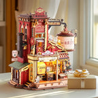 ROKR Dream Gift Factory Christmas Theme Dollhouse Music Box - Handcrafted Miniature Dollhouse with Rotating Carousel, Musical Figurines & Festive Decorations, Interactive Collectible Gift for Adults & Teens, Christmas Decor, House Of Avana