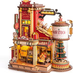 ROKR Dream Gift Factory Christmas Theme Dollhouse Music Box - Handcrafted Miniature Dollhouse with Rotating Carousel, Musical Figurines & Festive Decorations, Interactive Collectible Gift for Adults & Teens, Christmas Decor, House Of Avana