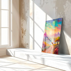 Dreamscape Sunset Valley – Llama & Mountain Fantasy UV Glass Wall Art-KAFCD082 Peony Atelier