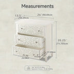 Farmhouse, Lockers, 3-drawer, Bedroom Bedside Table, Fully-assembled Flower Motif Dresser for French... - House Of Avana [[SKU:HOA-DRS-001]]