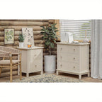 Farmhouse, Lockers, 3-drawer, Bedroom Bedside Table, Fully-assembled Flower Motif Dresser for French... - House Of Avana