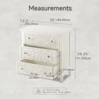 Farmhouse, Lockers, 3-drawer, Bedroom Bedside Table, Fully-assembled Flower Motif Dresser for French... - House Of Avana [[SKU:HOA-DRS-001]]