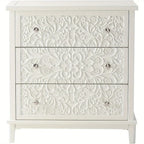 Farmhouse, Lockers, 3-drawer, Bedroom Bedside Table, Fully-assembled Flower Motif Dresser for French... - House Of Avana [[SKU:HOA-DRS-001]]