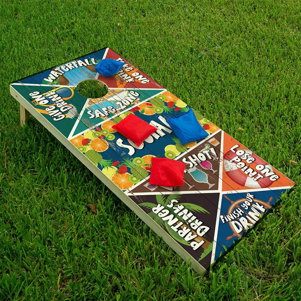 Drinking Game Ver 2 - Cornhole Board Wrap - Set of 2 Lone Star Art