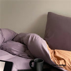 DUO Jersey Knit Bedding Set / Green Blue + Royal Blue Ever Lasting