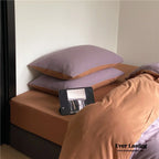 DUO Jersey Knit Bedding Set / Green Blue + Royal Blue Ever Lasting