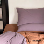 DUO Jersey Knit Bedding Set / Green Blue + Royal Blue Ever Lasting